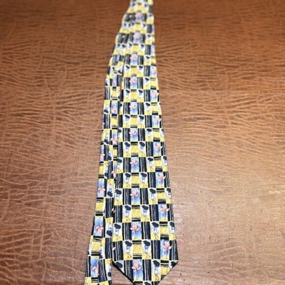Vintage 100% silk Protocol Platimum Necktie Length 58" x4 " Wide floral/person - Picture 2 of 5